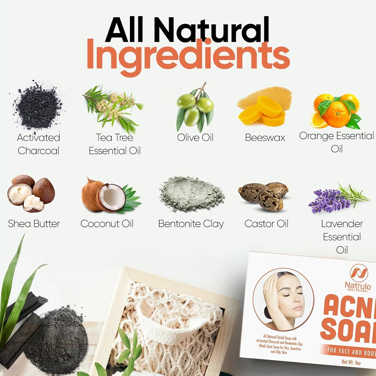 Acne Charcoal Soap - For Face and Body